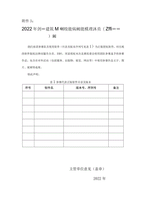 2022年全国建筑行业职业技能竞赛建筑信息模型技术员（工程管理）决赛版权承诺及授权书.docx