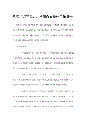 党建“灯下黑”问题自查整改工作报告.docx