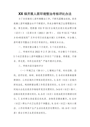 XX镇开展人居环境整治考核评比办法.docx