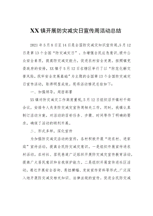 XX镇开展防灾减灾日宣传周活动总结.docx