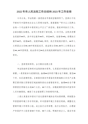 2022年市法院工作总结2023年工作安排.docx