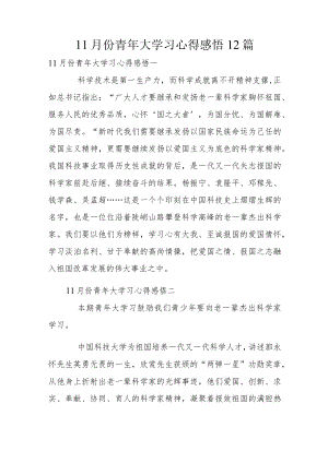 11月份青年大学习心得感悟12篇.docx