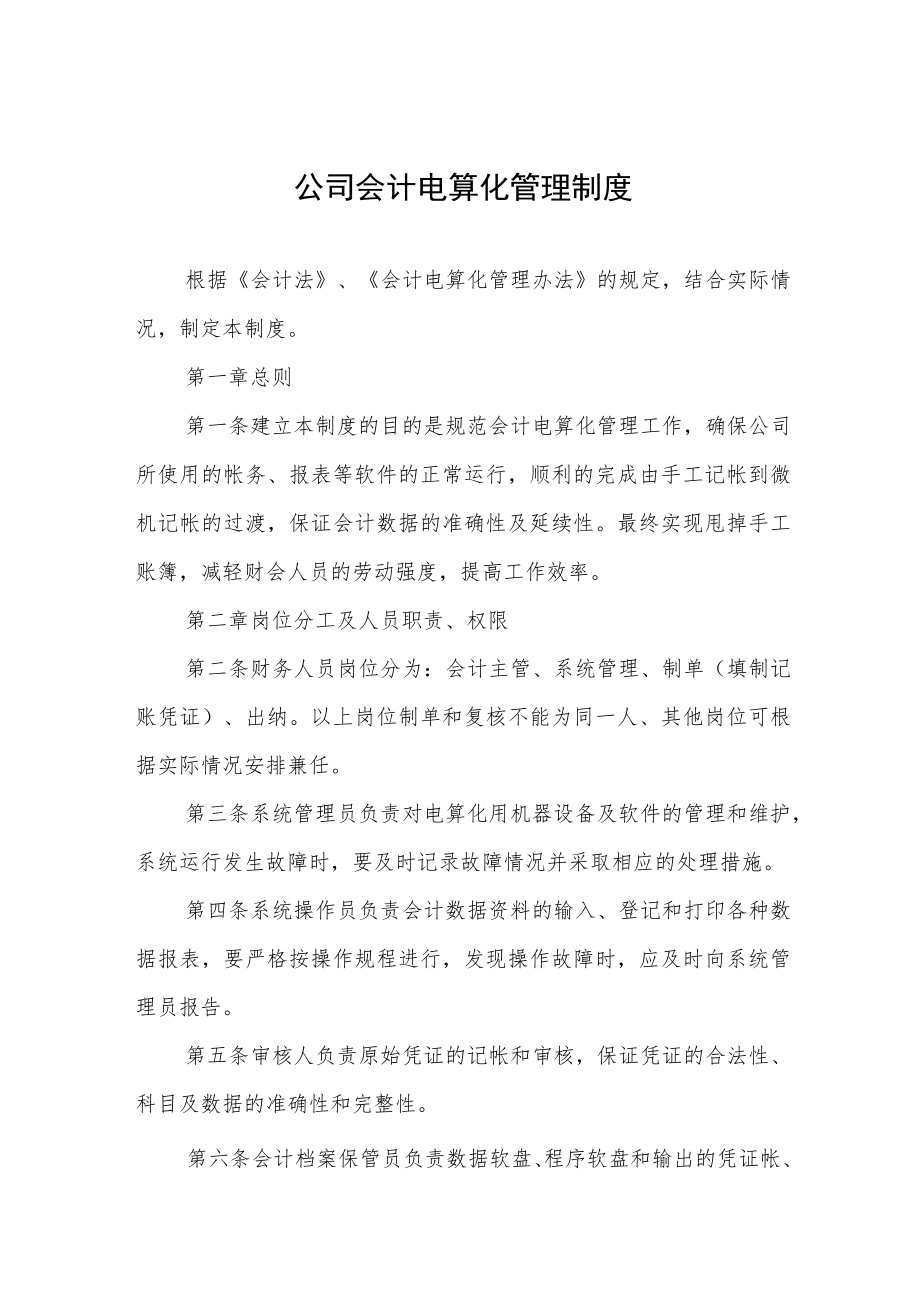 公司会计电算化管理制度.docx_第1页