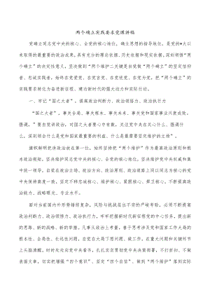 两个确立实践要求党课讲稿.docx