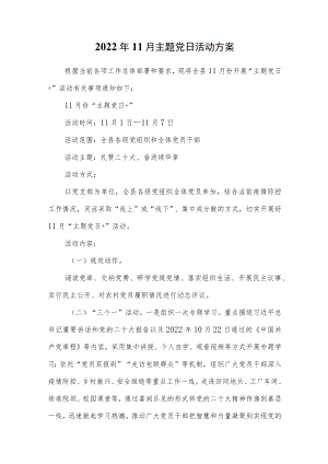 2022年11月主题党日活动方案.docx