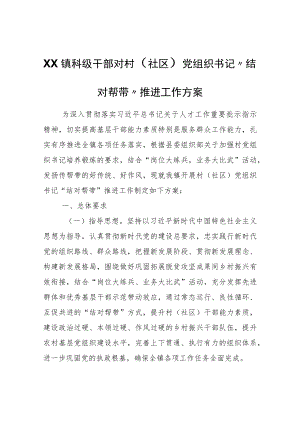 XX镇科级干部对村（社区）党组织书记“结对帮带”推进工作方案.docx