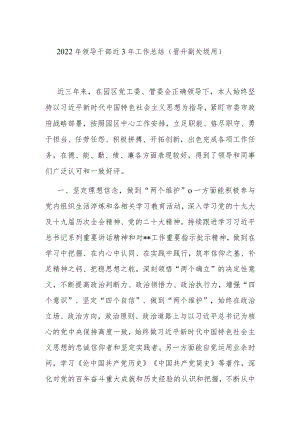 2022年领导干部近3年工作总结（晋升副处级用）.docx