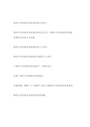 2022-2023“铸牢中华民族共同体意识”研讨发言材料心得体会党课讲稿汇编.docx