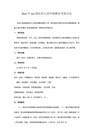 20xx年xxx镇农村人居环境整治考核办法.docx