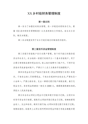 XX乡村级财务管理制度.docx