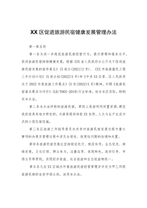 XX区促进旅游民宿健康发展管理办法.docx