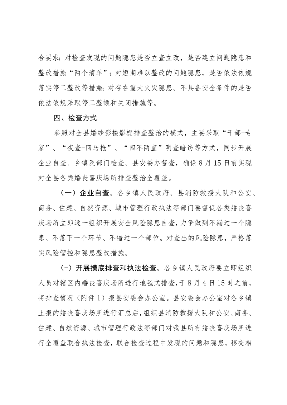 XX县集中组织开展婚丧喜庆场所隐患排查整治专项行动实施方案.docx_第2页
