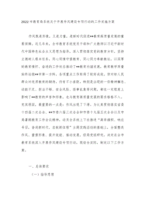 2022年市教育局系统关于开展作风建设专项行动的工作实施方案.docx