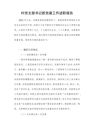 2022年度村党支部书记抓党建工作述职报告.docx