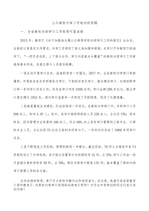 公办高校内审工作培训班讲稿.docx
