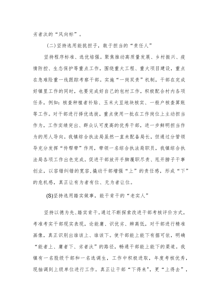 2022年乡镇关于健全干部能上能下机制工作总结汇报发言材料.docx_第2页