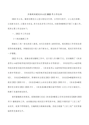 乡镇规划建设办公室2022年工作总结.docx