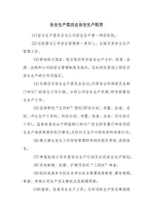 安全生产委员会安全生产职责.docx