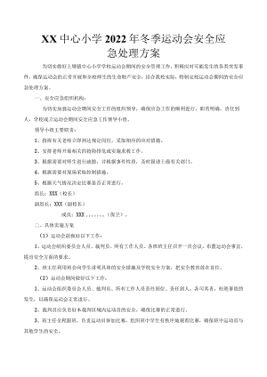 中心小学冬季运动会安全应急处理方案.docx