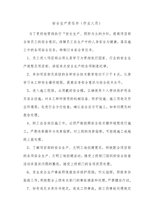 安全生产责任书（作业人员）.docx