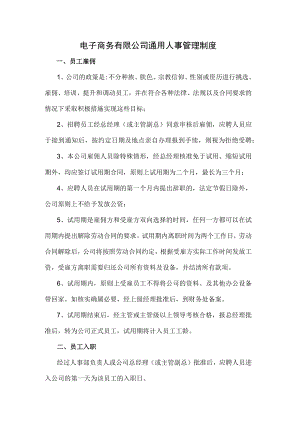 电子商务有限公司通用人事管理制度.docx