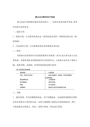 鼻出血诊断和治疗指南.docx
