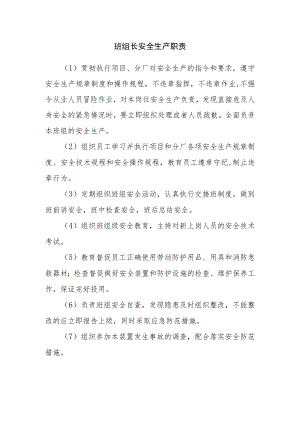 班组长安全生产职责.docx