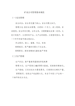 矿业公司管理基本规范.docx