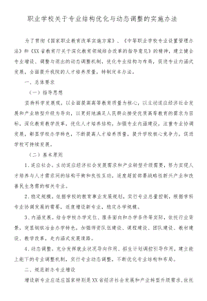 职业学校关于专业结构优化与动态调整的实施办法.docx