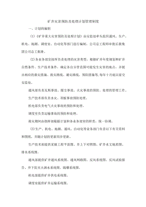 矿井灾害预防及处理计划管理制度.docx