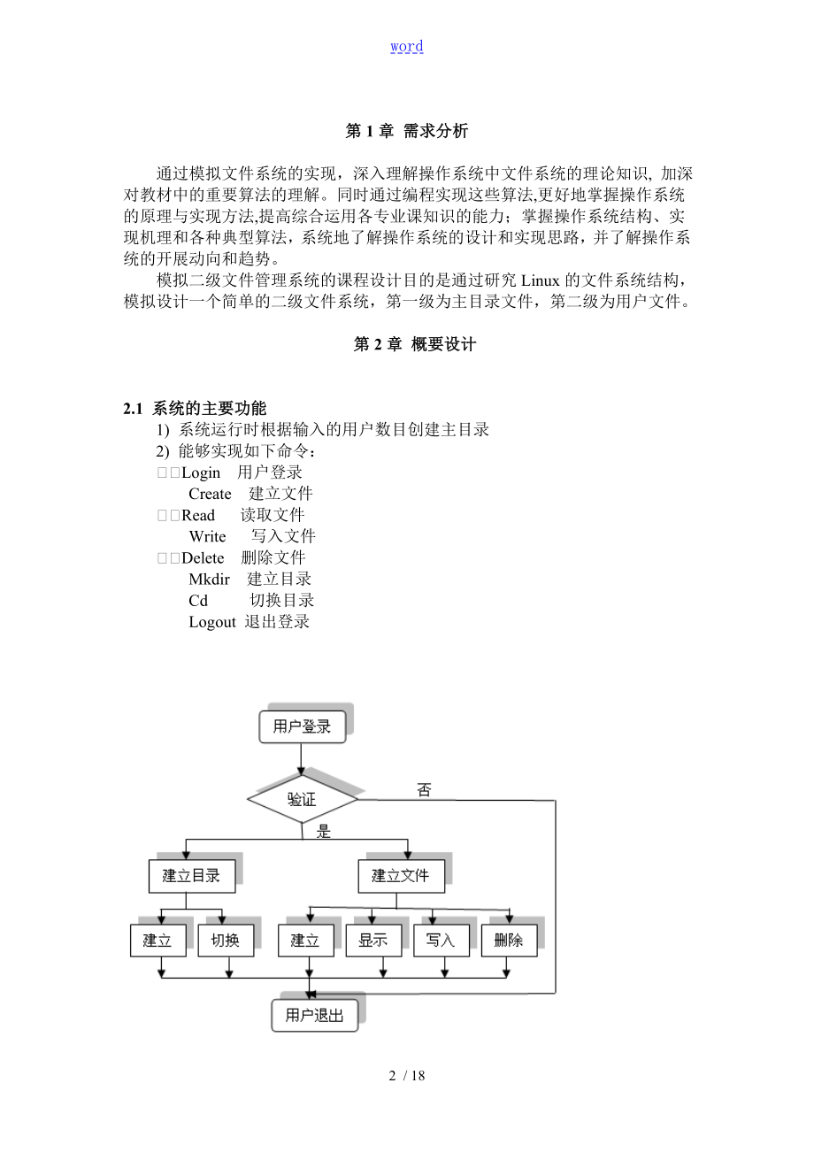 操作系统课程设计-模拟文件资料系统.doc_第2页