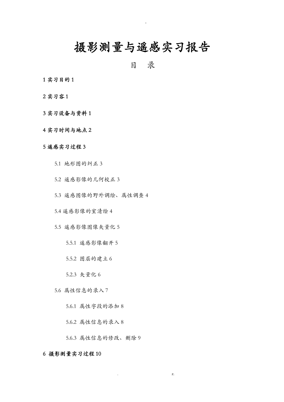 摄影测量及遥感实习报告.doc_第1页