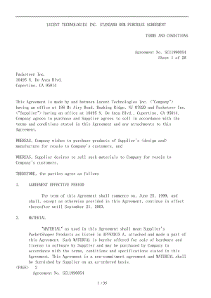 朗讯公司标准OEM采购协议书范本.doc