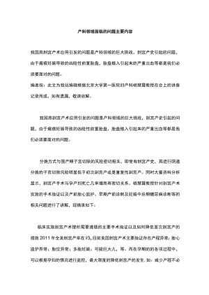 产科领域面临的问题主要内容.docx
