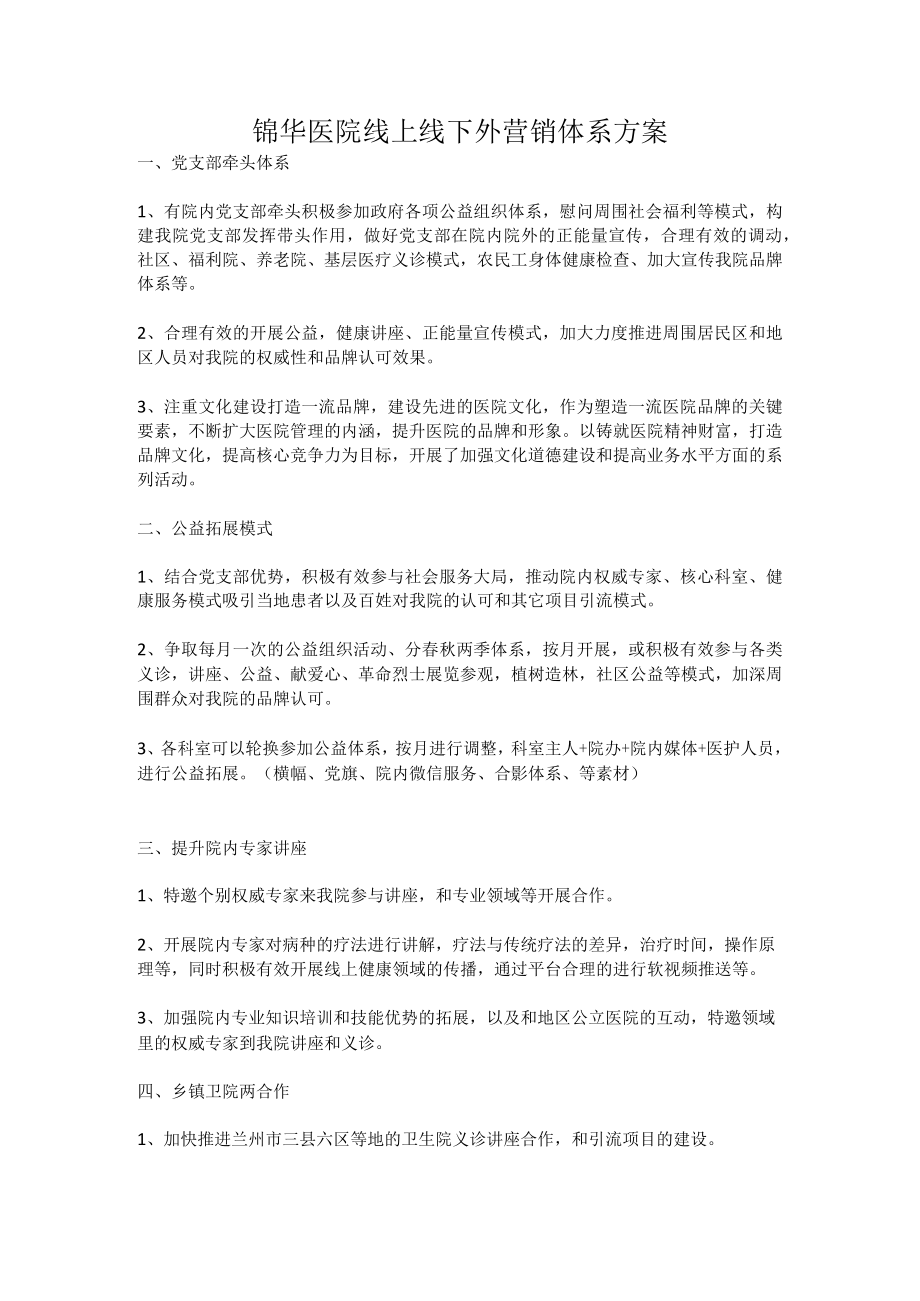 锦华医院线上线下外营销体系方案.docx_第1页