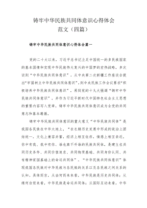 铸牢中华民族共同体意识心得体会范文（四篇）.docx