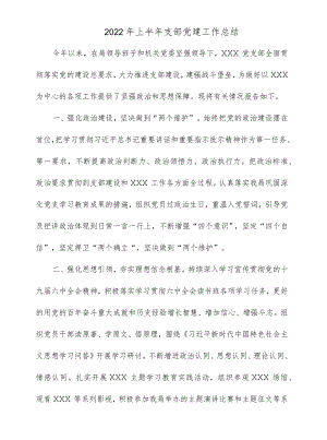 2022上半支部党建工作总结.docx