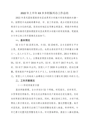 2022上半XX乡乡村振兴办工作总结(1).docx