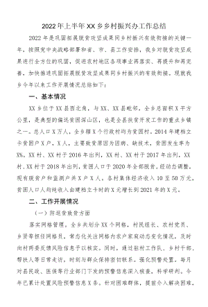 2022上半XX乡乡村振兴办工作总结.docx