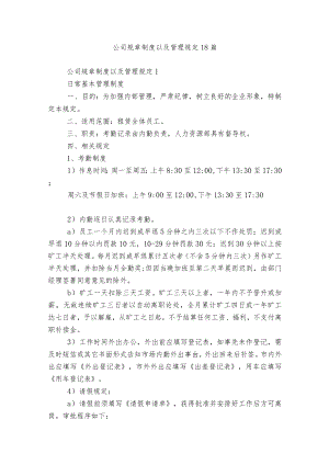 公司规章制度以及管理规定18篇.docx