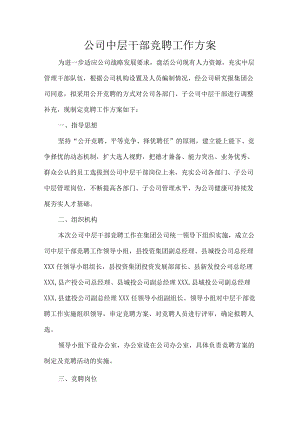 公司中层干部竞聘工作方案.docx