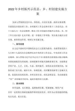 2022乡村振兴示范县、乡、村创建实施方案.docx