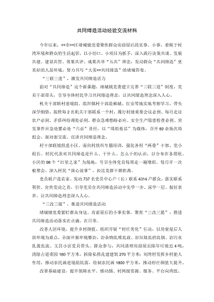 共同缔造活动经验交流材料.docx