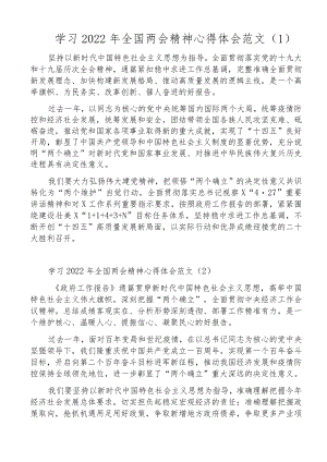 2022两会精神心得体会范文3篇学习政府工作报告研讨发言材料.docx