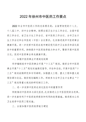 2022徐州市中医药工作要点.docx
