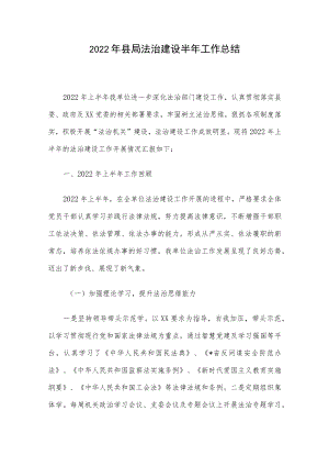 2022县局法治建设半工作总结.docx