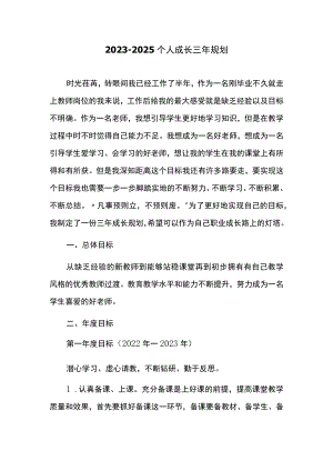 2023-2025个人成长三年规划.docx