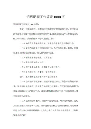 销售助理工作鉴定1000字.docx