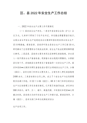 区、县2022年安全生产工作总结.docx