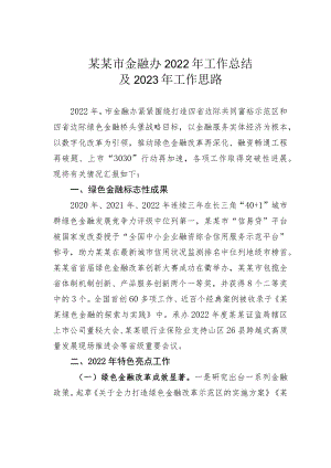 某某市金融办2022年工作总结及2023年工作思路.docx